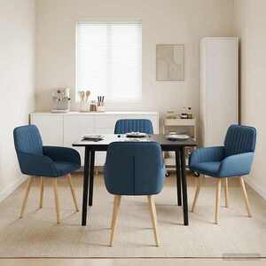 Imagine vidaXL Scaune de dining 4 buc. Țesătură albastru 56, 5 x 50 x 87, 5 cm