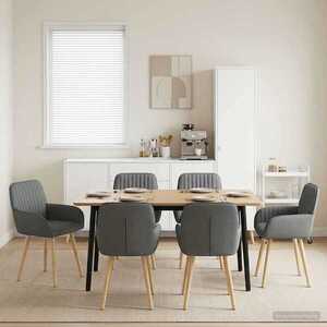 Imagine vidaXL Scaune de dining 6 buc. Țesătură Gri închis 56, 5 x 50 x 87, 5 cm