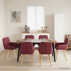 Imagine vidaXL Scaune de dining 6 buc. Țesătură Roșu Vin 56, 5 x 50 x 87, 5 cm