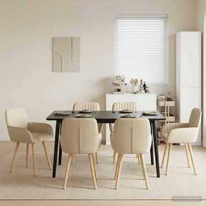 Imagine vidaXL Scaune de dining 6 buc. Țesătură Crem 56, 5 x 50 x 87, 5 cm