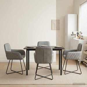 Imagine vidaXL Scaune de dining 4 buc. Catifea Gri deschis 59 x 56, 5 x 86 cm