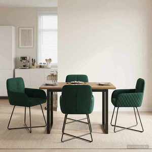 Imagine vidaXL Scaune de dining 4 buc. Catifea Verde închis 59 x 56, 5 x 86 cm