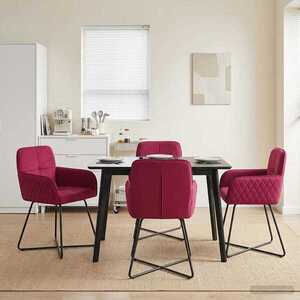Imagine vidaXL Scaune de dining 4 buc. Catifea Roșu Vin 59 x 56, 5 x 86 cm