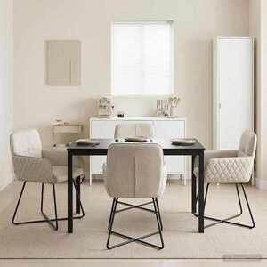 Imagine vidaXL Scaune de dining 4 buc. Catifea Crem 59 x 56, 5 x 86 cm