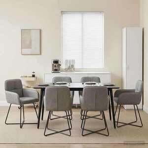Imagine vidaXL Scaune de dining 6 buc. Catifea Gri deschis 59 x 56, 5 x 86 cm