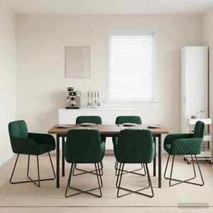 Imagine vidaXL Scaune de dining 6 buc. Catifea Verde închis 59 x 56, 5 x 86 cm