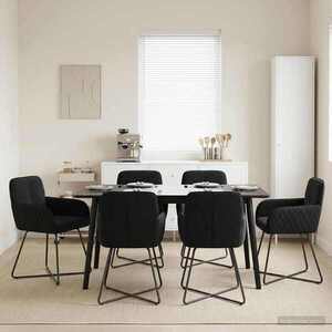 Imagine vidaXL Scaune de dining 6 buc. Catifea Negru 59 x 56, 5 x 86 cm
