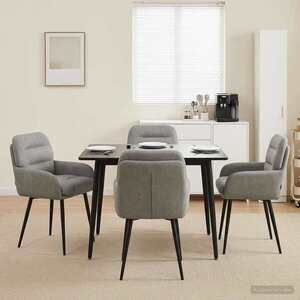 Imagine vidaXL Scaune de dining 4 buc. Catifea Gri deschis 59 x 59, 5 x 90 cm
