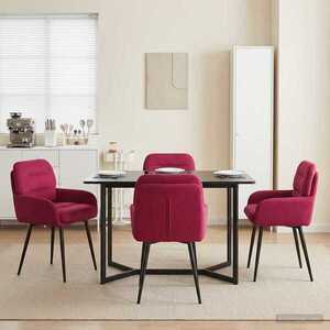 Imagine vidaXL Scaune de dining 4 buc. Catifea Roșu Vin 59 x 59, 5 x 90 cm