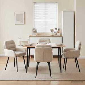 Imagine vidaXL Scaune de dining 4 buc. Catifea Crem 59 x 59, 5 x 90 cm