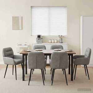 Imagine vidaXL Scaune de dining 6 buc. Catifea Gri deschis 59 x 59, 5 x 90 cm