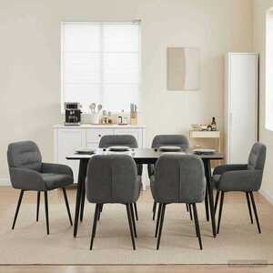 Imagine vidaXL Scaune de dining 6 buc. Catifea Gri închis 59 x 59, 5 x 90 cm