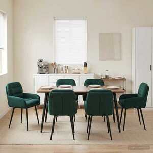 Imagine vidaXL Scaune de dining 6 buc. Catifea Verde închis 59 x 59, 5 x 90 cm