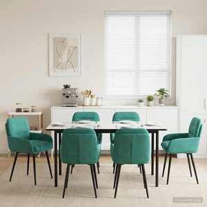 Imagine vidaXL Scaune de dining 6 buc. Catifea Turcoaz 59 x 59, 5 x 90 cm