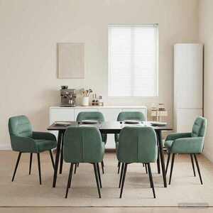 Imagine vidaXL Scaune de dining 6 buc. Catifea Verde Mării 59 x 59, 5 x 90 cm