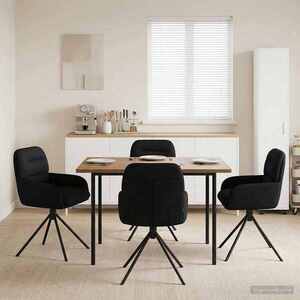 Imagine vidaXL Scaune de dining rotative 4 buc. Piele artificială Negru