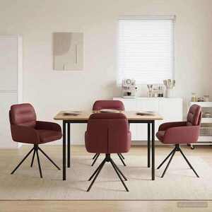 Imagine vidaXL Scaune de dining rotative 4 buc. Piele artificială Roșu Vin