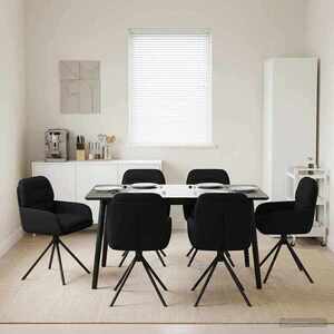Imagine vidaXL Scaune de dining rotative 6 buc. Piele artificială Negru