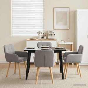 Imagine vidaXL Scaune de dining 4 buc. Bouclé Gri deschis 59 x 56, 5 x 85 cm