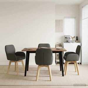 Imagine vidaXL Scaune de dining rotative 4 buc. Bouclé Gri închis