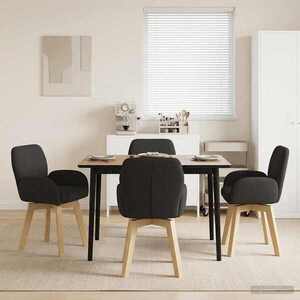 Imagine vidaXL Scaune de dining rotative 4 buc. Bouclé Negru 54 x 58 x 87 cm