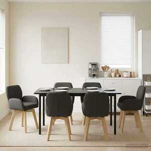 Imagine vidaXL Scaune de dining rotative 6 buc. Bouclé Gri închis