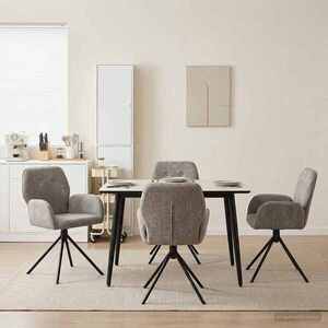 Imagine vidaXL Scaune de dining rotative 4 buc. Piele Suedată Sintetică