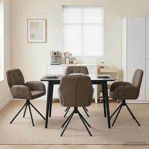 Imagine vidaXL Scaune de dining rotative 4 buc. Piele Suedată Sintetică