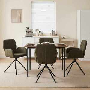 Imagine vidaXL Scaune de dining rotative 4 buc. Piele Suedată Sintetică