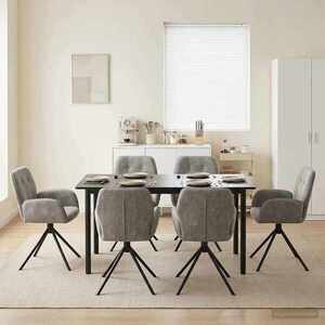 Imagine vidaXL Scaune de dining rotative 6 buc. Piele Suedată Sintetică
