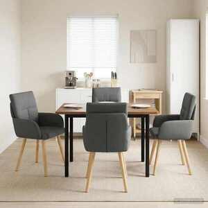 Imagine vidaXL Scaune de dining 4 buc. Țesătură Gri închis 60 x 56 x 85 cm
