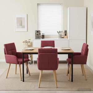 Imagine vidaXL Scaune de dining 4 buc. Țesătură Roșu Vin 60 x 56 x 85 cm