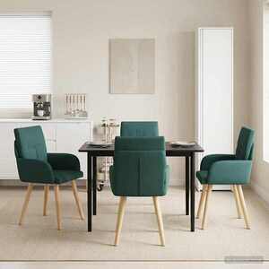 Imagine vidaXL Scaune de dining 4 buc. Țesătură Verde închis 60 x 56 x 85 cm