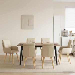 Imagine vidaXL Scaune de dining 4 buc. Țesătură Crem 60 x 56 x 85 cm