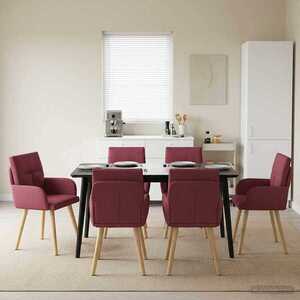 Imagine vidaXL Scaune de dining 6 buc. Țesătură Roșu Vin 60 x 56 x 85 cm