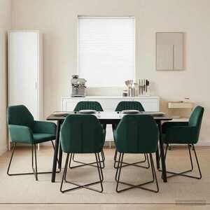 Imagine vidaXL Scaune de dining 4 buc. Catifea Verde închis 55 x 50 x 84 cm