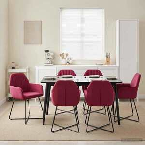Imagine vidaXL Scaune de dining 4 buc. Catifea Roșu Vin 55 x 50 x 84 cm