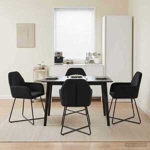 Imagine vidaXL Scaune de dining 4 buc. Catifea Negru 55 x 50 x 84 cm