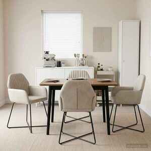 Imagine vidaXL Scaune de dining 4 buc. Catifea Crem 55 x 50 x 84 cm