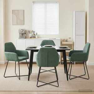 Imagine vidaXL Scaune de dining 4 buc. Catifea Verde Mării 55 x 50 x 84 cm