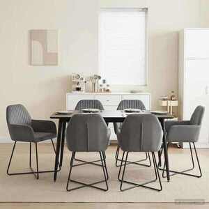 Imagine vidaXL Scaune de dining 6 buc. Catifea Gri închis 55 x 50 x 84 cm