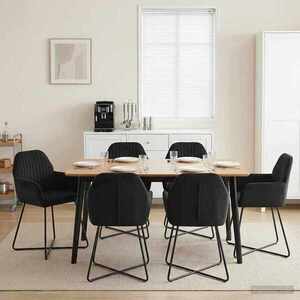 Imagine vidaXL Scaune de dining 6 buc. Catifea Negru 55 x 50 x 84 cm