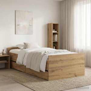 Imagine vidaXL Cadru de pat Stejar Artizanal 100 x 200 cm Lemn prelucrat