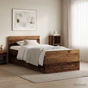 Imagine vidaXL Cadru de pat Lemn vechi 90 x 200 cm Lemn prelucrat