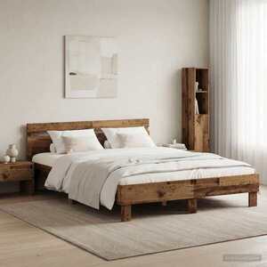 Imagine vidaXL Cadru de pat Lemn vechi 140 x 190 cm Lemn prelucrat