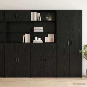Imagine vidaXL Bufet Stejar Negru 70 x 42, 5 x 185 cm Lemn prelucrat