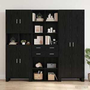 Imagine vidaXL Bibliotecă Stejar negru 30 x 42.4 x 185.2 cm