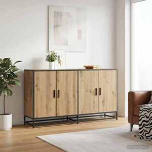 Imagine vidaXL Bufet Stejar Artizanal 134 x 35 x 76 cm Lemn prelucrat