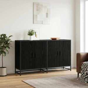 Imagine vidaXL Bufet Stejar Negru 134 x 35 x 76 cm Lemn prelucrat