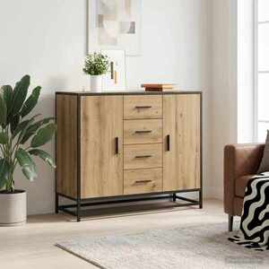 Imagine vidaXL Bufet Stejar Artizanal 92 x 35 x 76 cm Lemn prelucrat